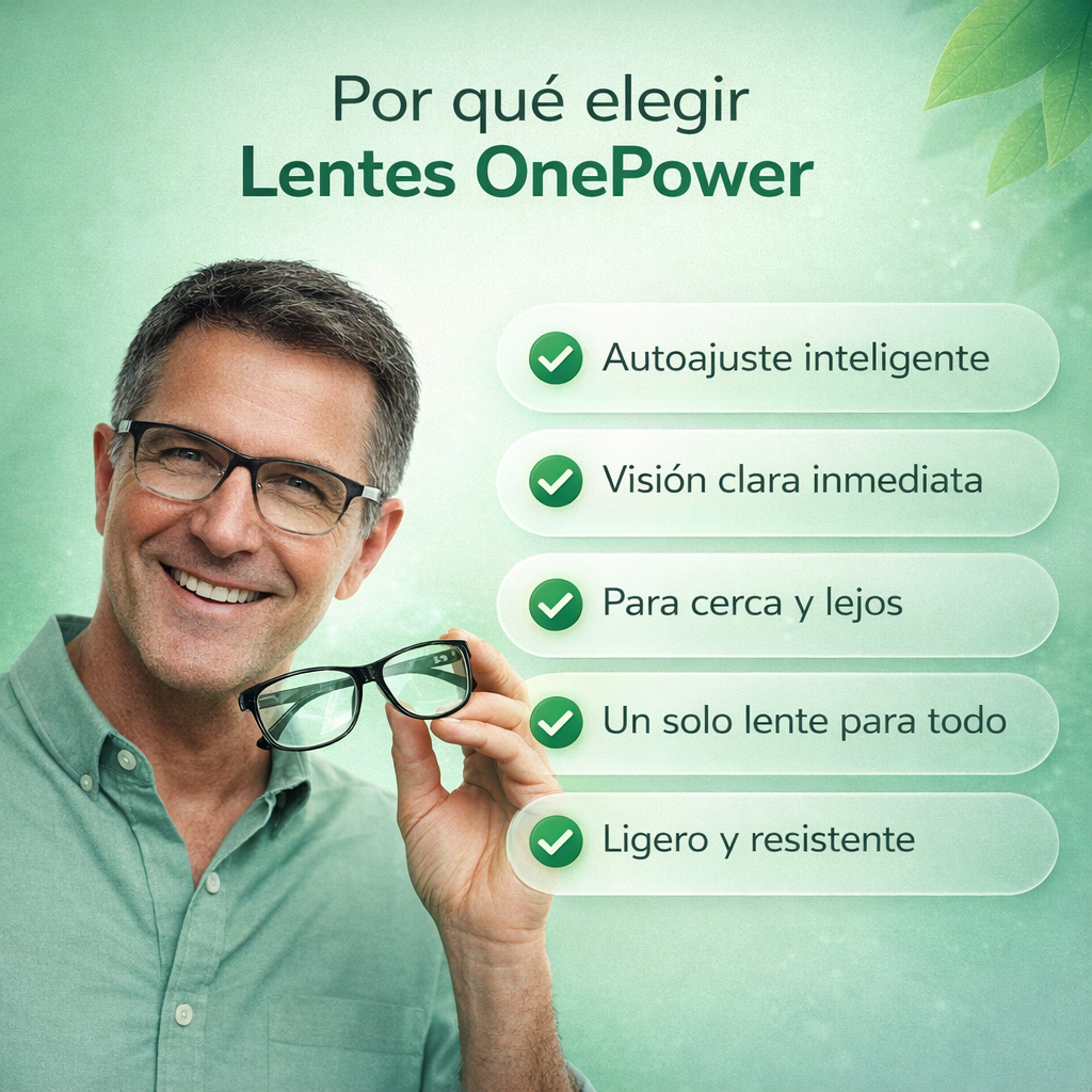 Lentes OnePower™ adaptables graduación automática
