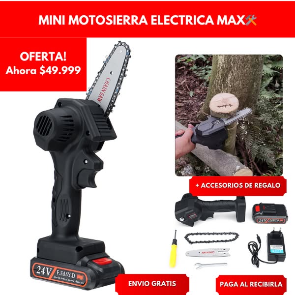 PACK: Mini Motosierra Recargable + Set herramientas 42 piezas - ¡OFERTA LIMITADA!