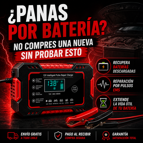 Cargador y Reparador de Baterías Auto