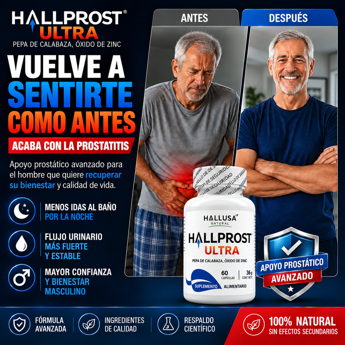 HallProst-Ultra™ Cuidado Natural de la Próstata