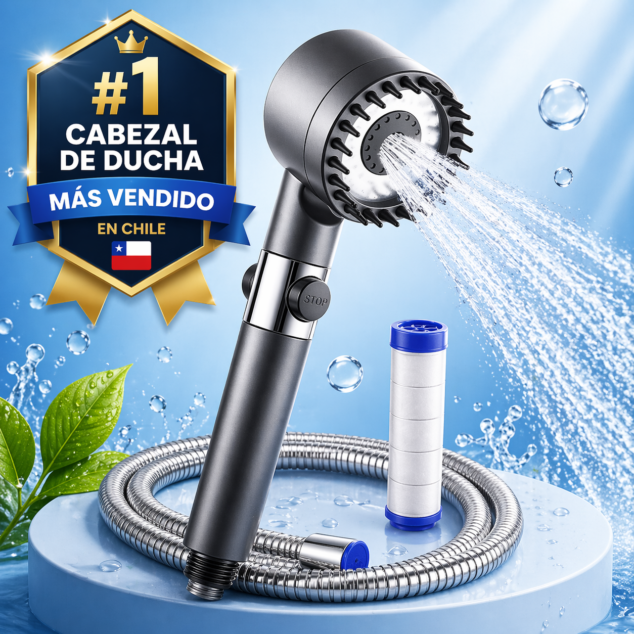 Cabezal De Ducha Con Masajeador Alta Pre