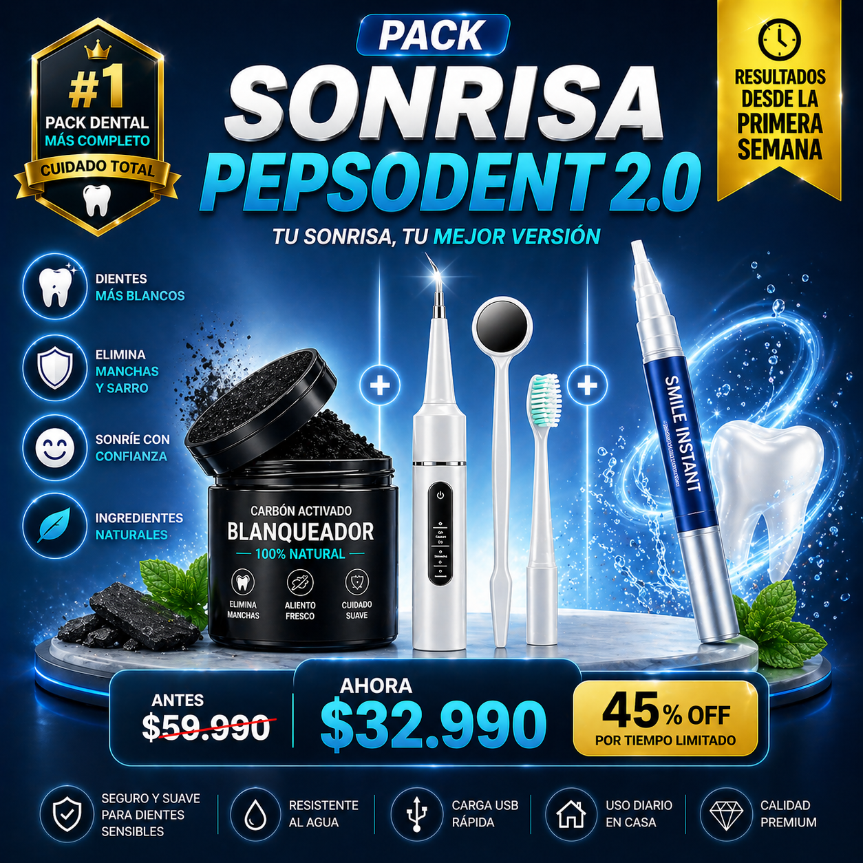 Kit Blanqueamiento Dental 3 en 1