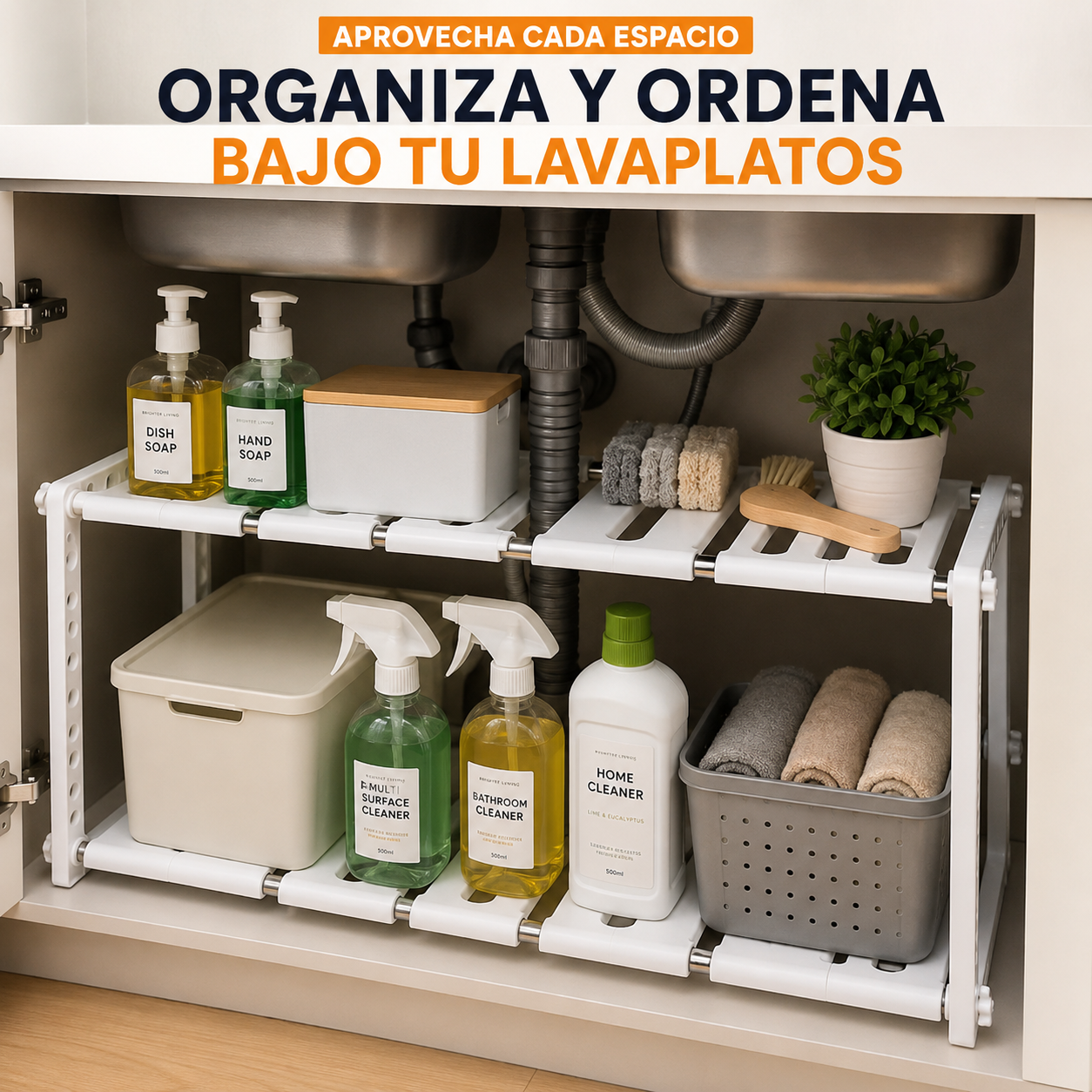 Organizador Doble De Acero Inoxidable RVG