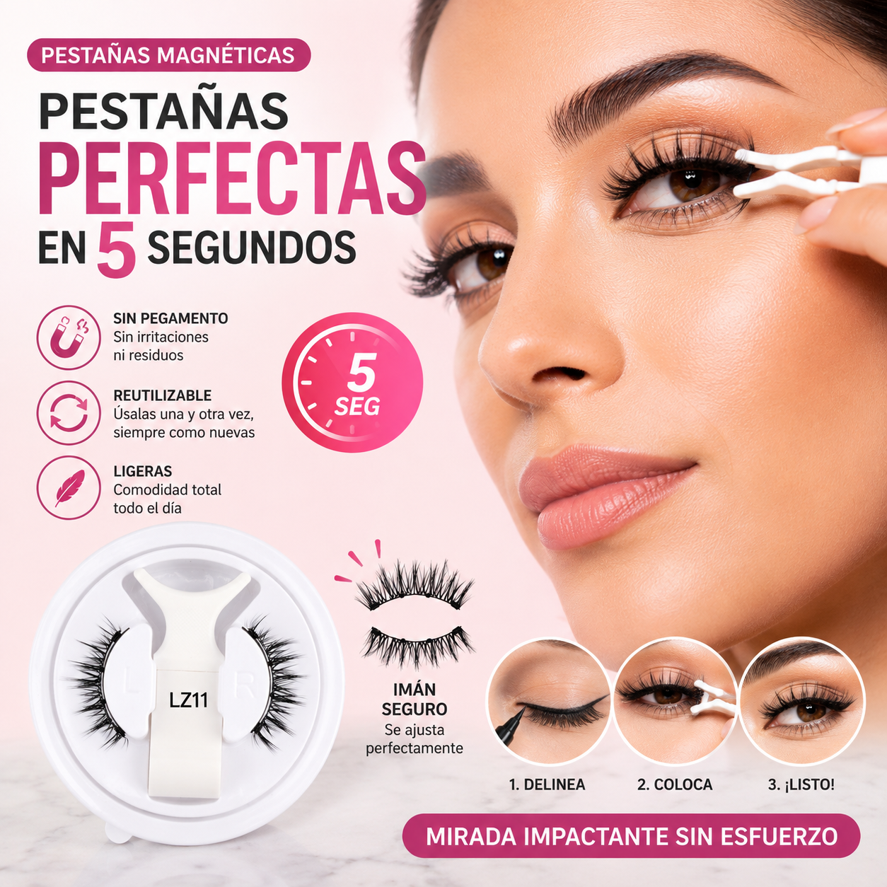 Kit De Pestañas Magnéticas Reutilizables