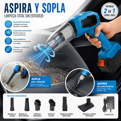 Aspiradora Soplador Inalambrica 2 En 1