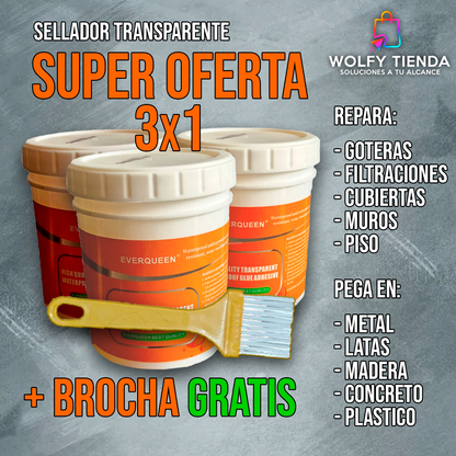 3x1 Sellafix® Sellador Transparente Impermeable (3x300gr)- ¡OFERTA LIMITADA!