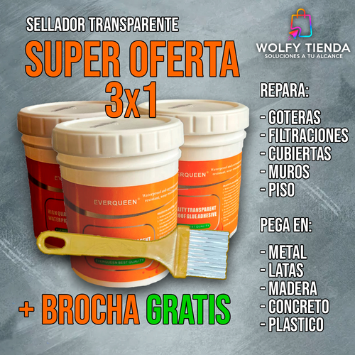 3x1 Sellafix® Sellador Transparente Impermeable (3x300gr)- ¡OFERTA LIMITADA!