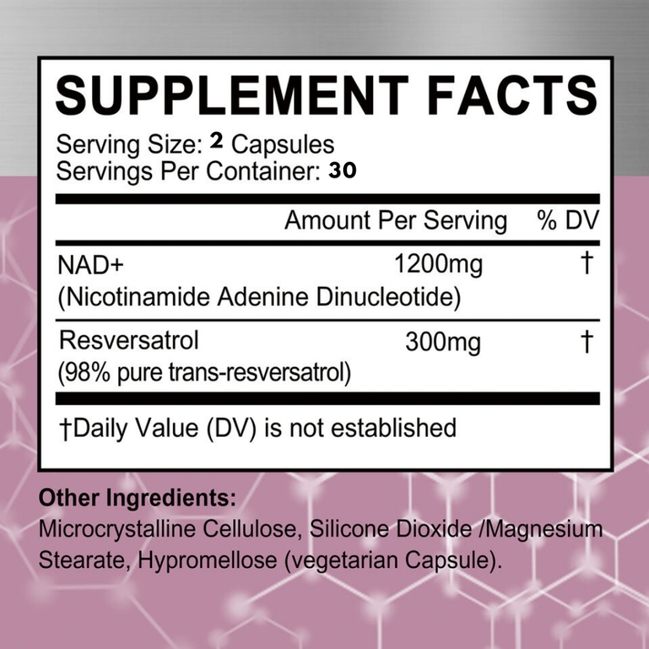 NAD+ con Resveratrol™ 1500mg (60 Capsulas) - ¡OFERTA LIMITADA!